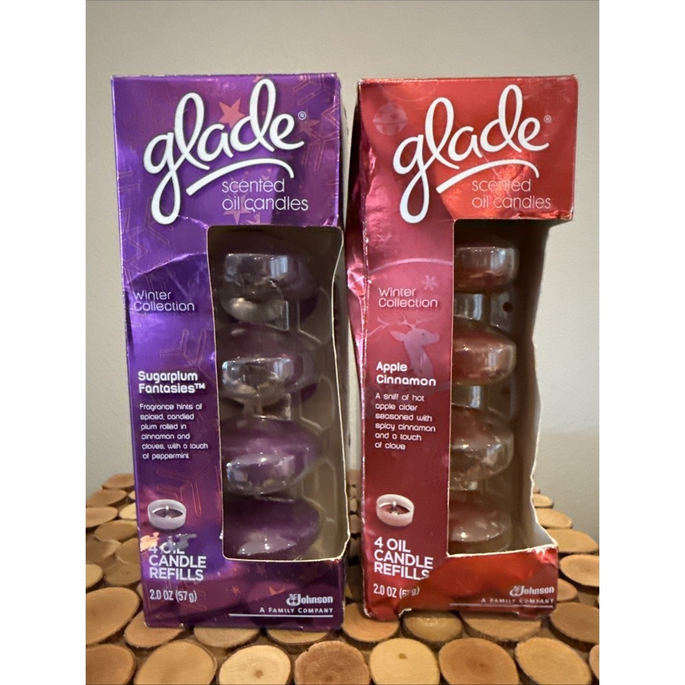 2 Retired Discontinued Glade‎ Scented Oil Candle 4PK Refills Winter